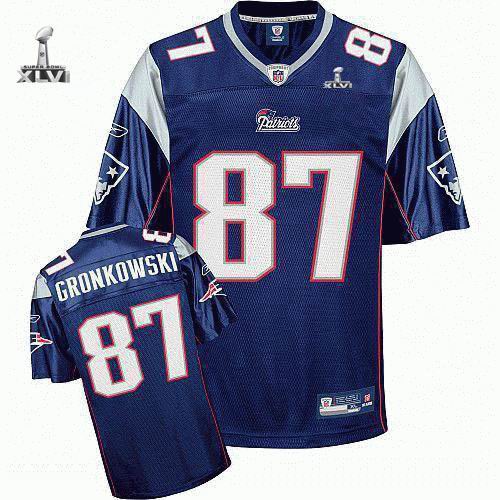 Youth New England Patriots #87 Rob Gronkowski 2012 Super Bowl XLVI Jersey blue