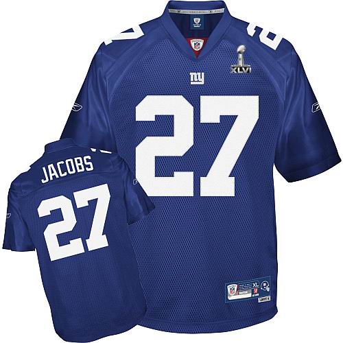Youth New York Giants #27 Brandon Jacobs 2012 Super Bowl XLVI Jersey blue
