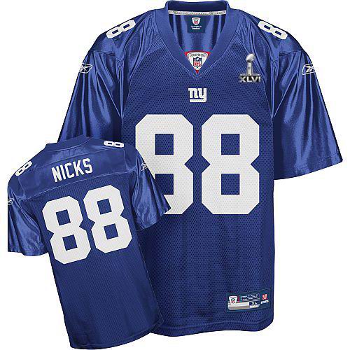 Youth New York Giants #88 Hakeem Nicks 2012 Super Bowl XLVI Jersey Blue