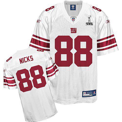 Youth New York Giants #88 Hakeem Nicks 2012 Super Bowl XLVI Jersey white