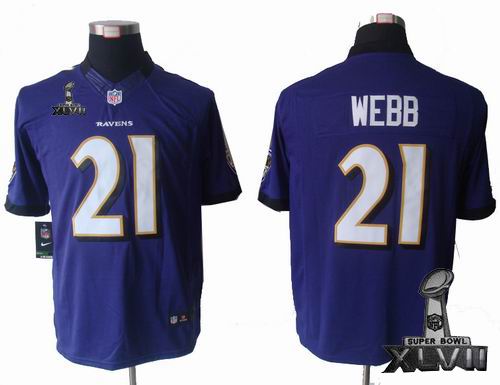 Youth Nike Baltimore Ravens #21 Lardarius Webb purple limited 2013 Super Bowl XLVII Jersey