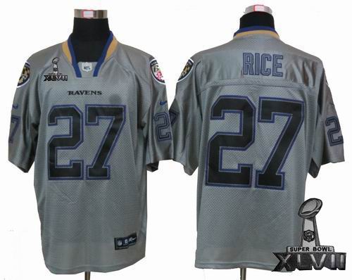 Youth Nike Baltimore Ravens #27 Ray Rice Lights Out grey elite 2013 Super Bowl XLVII Jersey