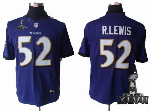 Youth Nike Baltimore Ravens #52 Ray Lewis purple limited 2013 Super Bowl XLVII Jersey