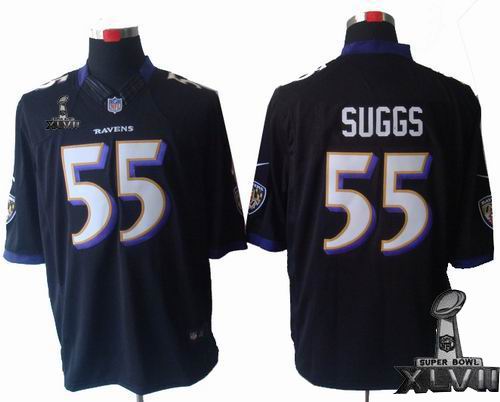 Youth Nike Baltimore Ravens #55 Terrell Suggs black Limited 2013 Super Bowl XLVII Jersey
