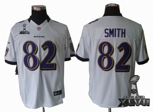 Youth Nike Baltimore Ravens #82 Torrey Smith white limited 2013 Super Bowl XLVII Jersey