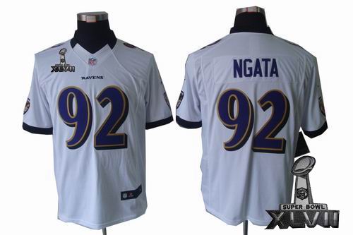 Youth Nike Baltimore Ravens #92 Haloti Ngata white limited 2013 Super Bowl XLVII Jersey