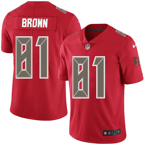 Youth Nike Buccaneers #81 Antonio Brown Red Youth Stitched NFL Limited Rush Jersey