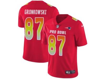 Youth Nike New England Patriots #87 Rob Gronkowski Red Limited AFC 2018 Pro Bowl Jersey