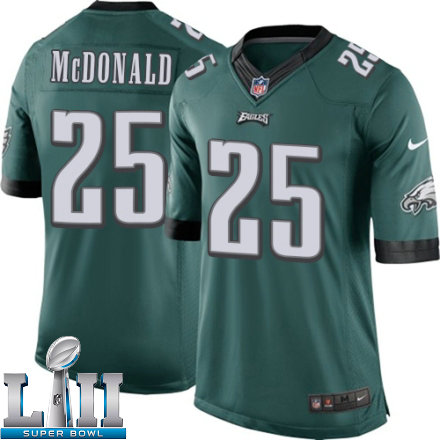 Youth Nike Philadelphia Eagels Super Bowl LII 25 Tommy McDonald Limited Midnight Green Team Color NFL Jersey