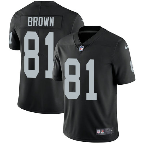 Youth Nike Raiders #81 Tim Brown Black Team Color NFL Vapor Untouchable Limited Jersey