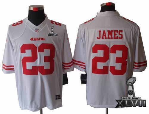 Youth Nike San Francisco 49ers #23# LaMichael James White limited 2013 Super Bowl XLVII Jersey