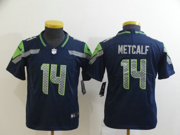 Youth Nike Seahawks 14 DK Metcalf Navy Youth Vapor Untouchable Limited Jersey