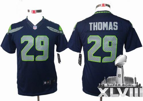 Youth Nike Seattle Seahawks 29# Earl Thomas team color limited 2014 Super bowl XLVIII(GYM) Jersey