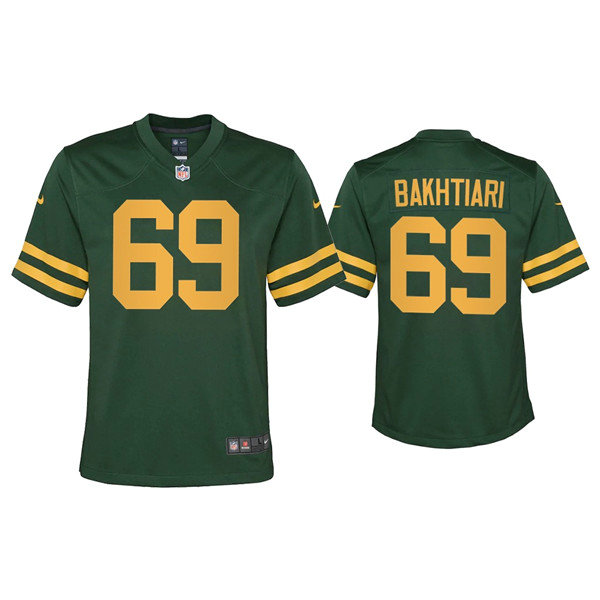 Youth Packers #69 David Bakhtiari Alternate Game Green Jersey