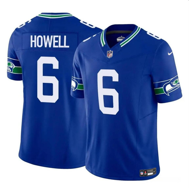 Youth Seattle Seahawks #6 Sam Howell Royal 2023 F.U.S.E. Throwback Vapor Limited Stitched Football Jersey
