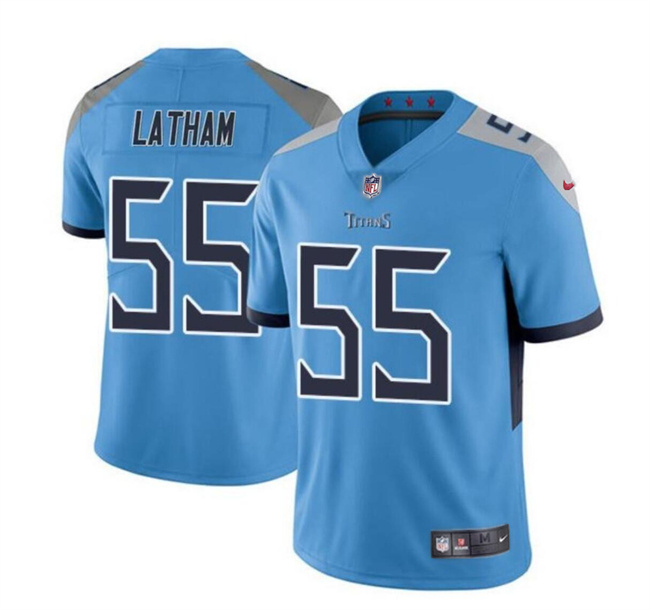Youth Tennessee Titans #55 JC Latham Blue 2024 Draft Vapor Limited Stitched Football Jersey