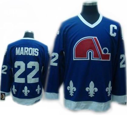 cheap Quebec Nordiques jeresy #22 MAROIS blue CCM Jersey