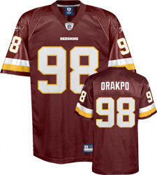kids 98# Brian Orakpo Burgandy Washington Redskins red Jersey