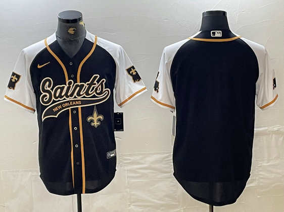 men's new orleans saints blank black white 1987 legacy cool base stitched baseball jersey_鍓湰