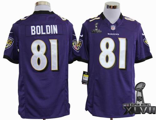 nike Baltimore Ravens #81 Anquan Boldin purple game 2013 Super Bowl XLVII Jersey